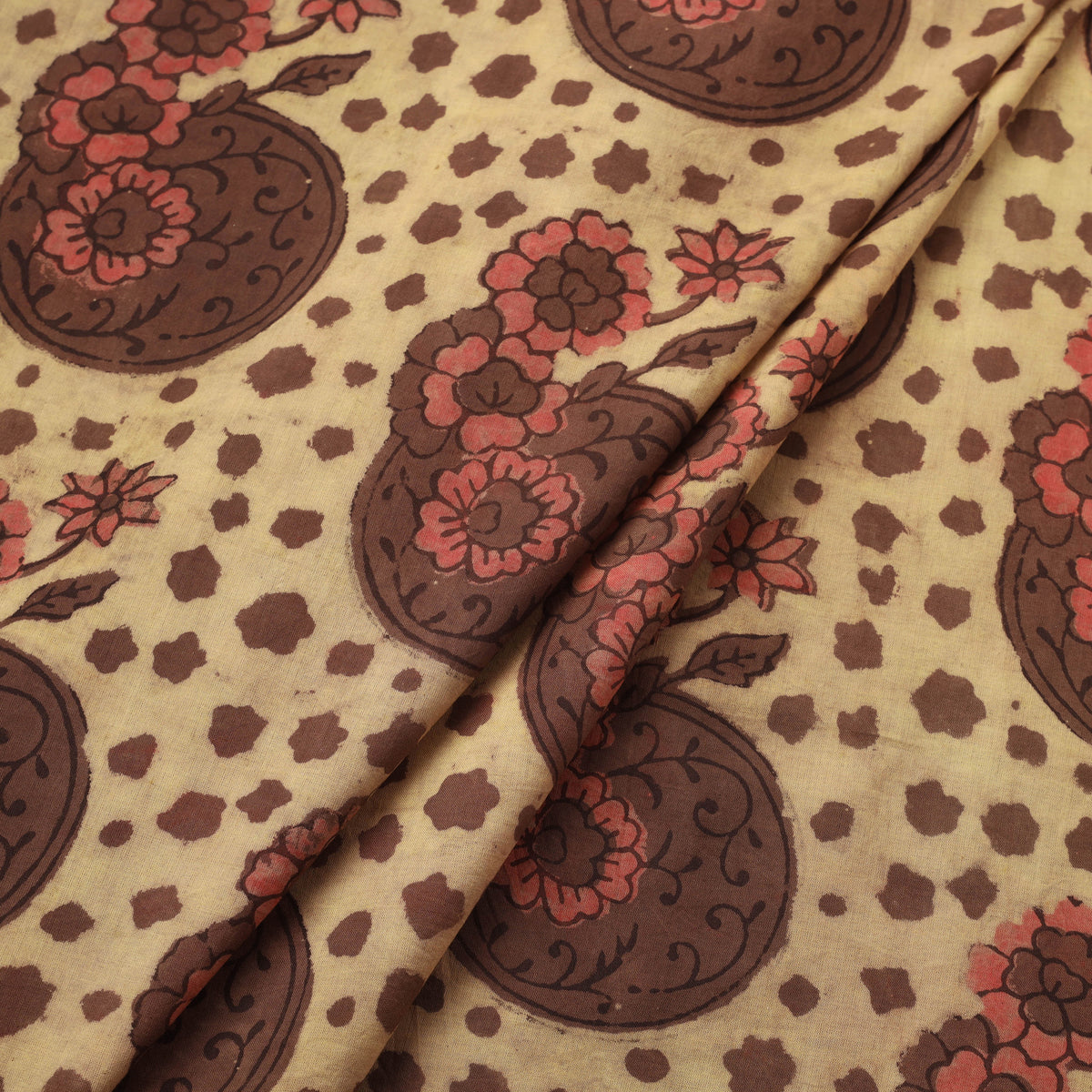 Pomegranate Peel Hand Block Print Cotton Fabric 06