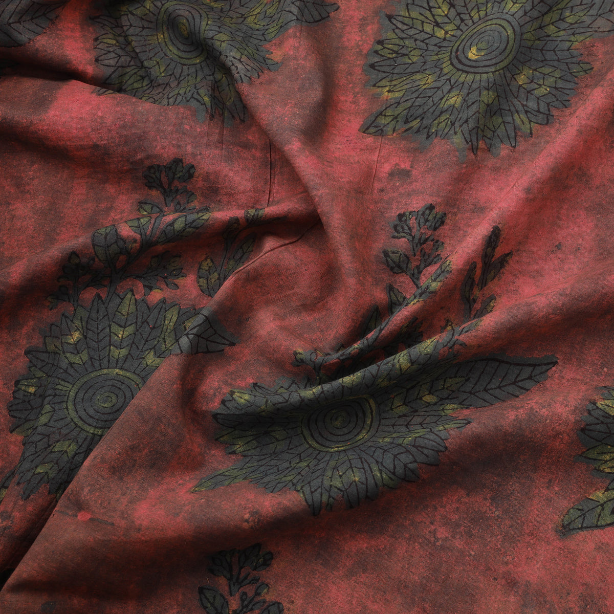 Pomegranate peel hand block print cotton fabric 05