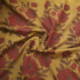 Pomegranate peel hand block print cotton fabric 02