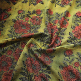 Pomegranate peel hand block print cotton fabric 01