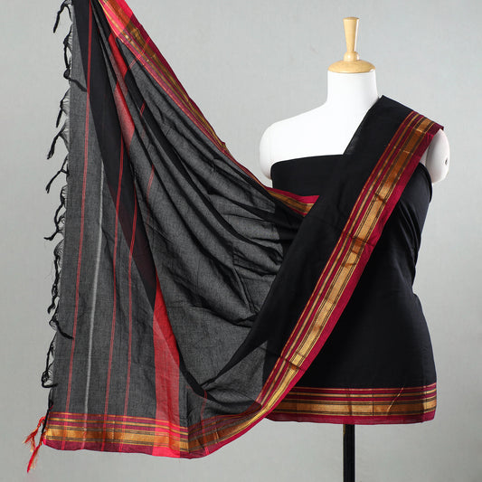 Black - 3pc Dharwad Cotton Suit Material Set 71