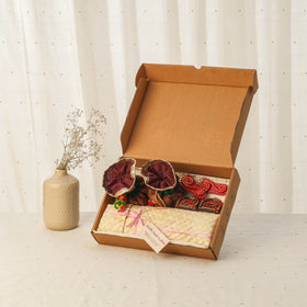 Diwali gift hamper - festive handpainted wooden mata charan