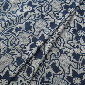 Indigo Bagru Hand Block Print Natural Dyed Cotton Fabric 01
