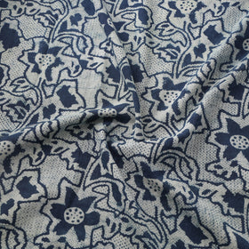 Indigo Bagru Hand Block Print Natural Dyed Cotton Fabric 01