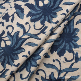 Indigo Bagru Hand Block Print Natural Dyed Cotton Fabric 04