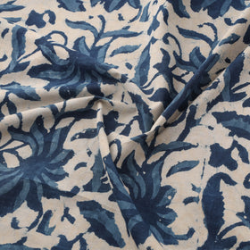 Indigo Bagru Hand Block Print Natural Dyed Cotton Fabric 04