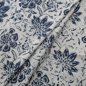 Indigo Bagru Hand Block Print Natural Dyed Cotton Fabric 05