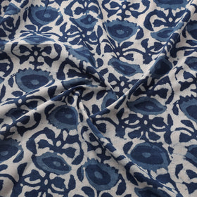 Indigo Bagru Hand Block Print Natural Dyed Cotton Fabric 06