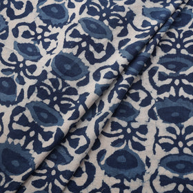 Indigo Bagru Hand Block Print Natural Dyed Cotton Fabric 06