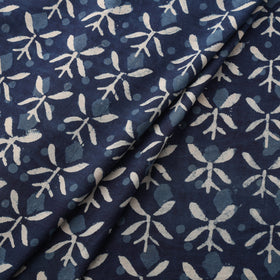 Indigo Bagru Hand Block Print Natural Dyed Cotton Fabric 07