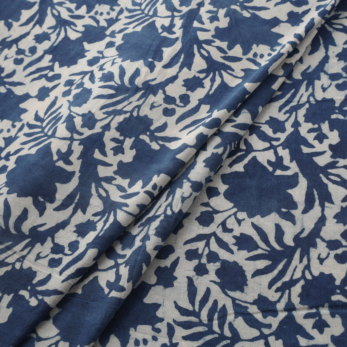 Indigo Bagru Hand Block Print Natural Dyed Cotton Fabric 08