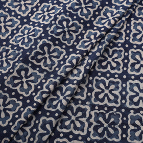 Indigo Bagru Hand Block Print Natural Dyed Cotton Fabric 09