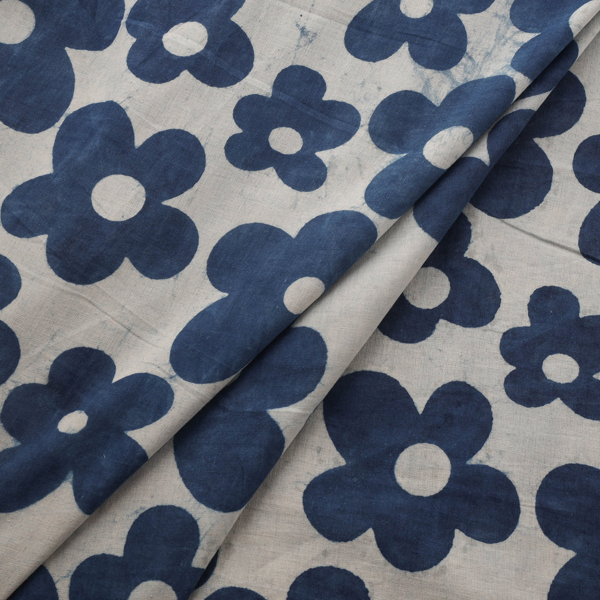 Indigo Bagru Hand Block Print Natural Dyed Cotton Fabric 10
