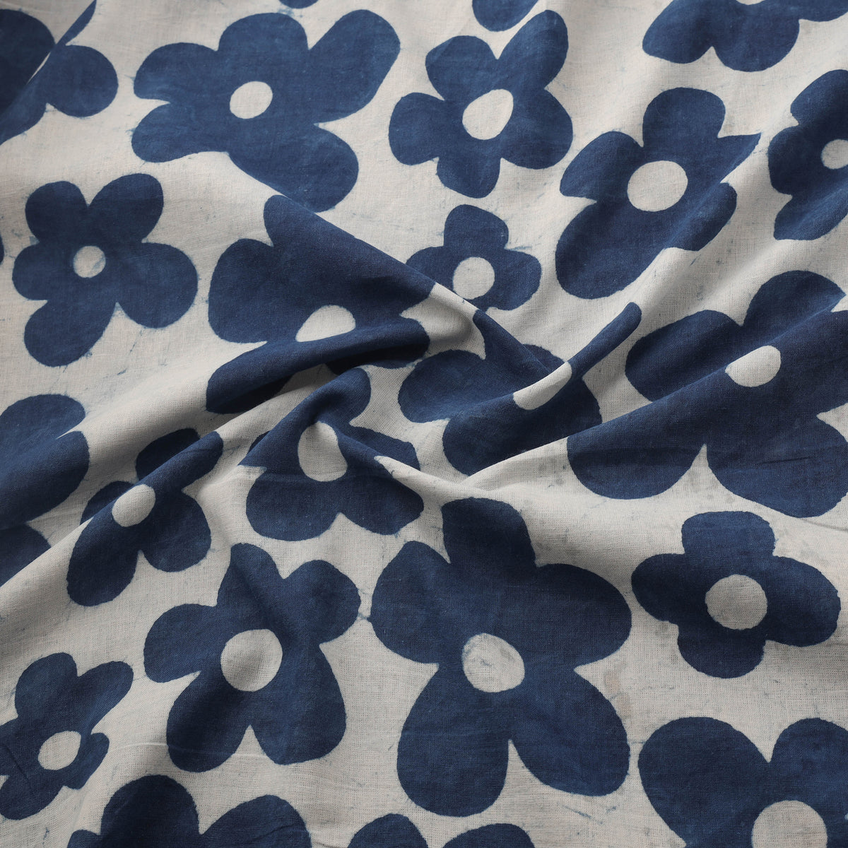Indigo Bagru Hand Block Print Natural Dyed Cotton Fabric 10