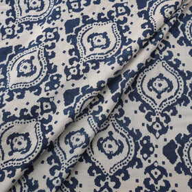 Indigo Bagru Hand Block Print Natural Dyed Cotton Fabric 11