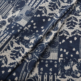 Indigo Bagru Hand Block Print Natural Dyed Cotton Fabric 13