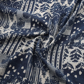 Indigo Bagru Hand Block Print Natural Dyed Cotton Fabric 13