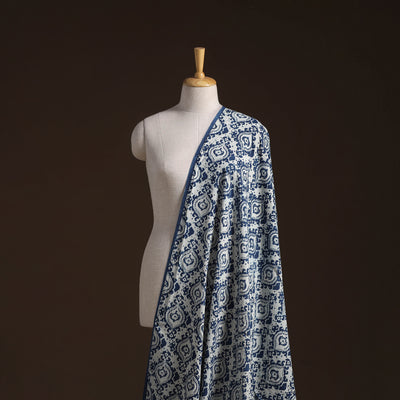 Indigo Bagru Hand Block Print Natural Dyed Cotton Fabric 11