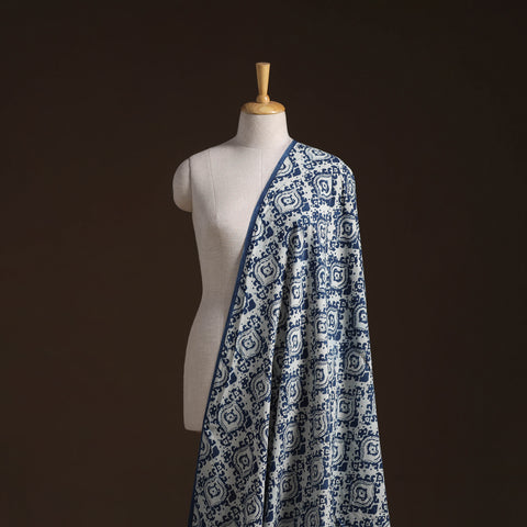 Indigo Bagru Hand Block Print Natural Dyed Cotton Fabric 11