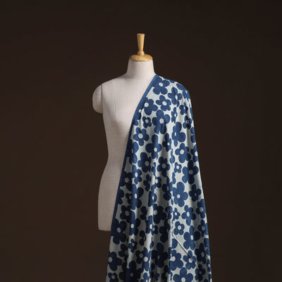 Indigo Bagru Hand Block Print Natural Dyed Cotton Fabric 10
