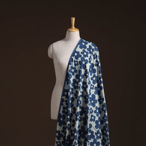 Indigo Bagru Hand Block Print Natural Dyed Cotton Fabric 10