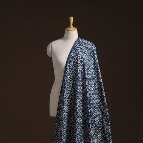 Indigo Bagru Hand Block Print Natural Dyed Cotton Fabric 09