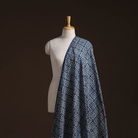 Indigo Bagru Hand Block Print Natural Dyed Cotton Fabric 09