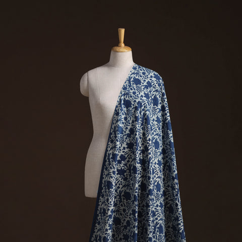 Indigo Bagru Hand Block Print Natural Dyed Cotton Fabric 08