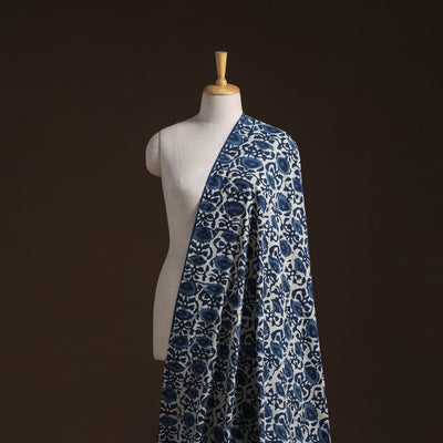 Indigo Bagru Hand Block Print Natural Dyed Cotton Fabric 06
