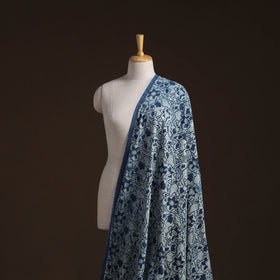 Indigo Bagru Hand Block Print Natural Dyed Cotton Fabric 01