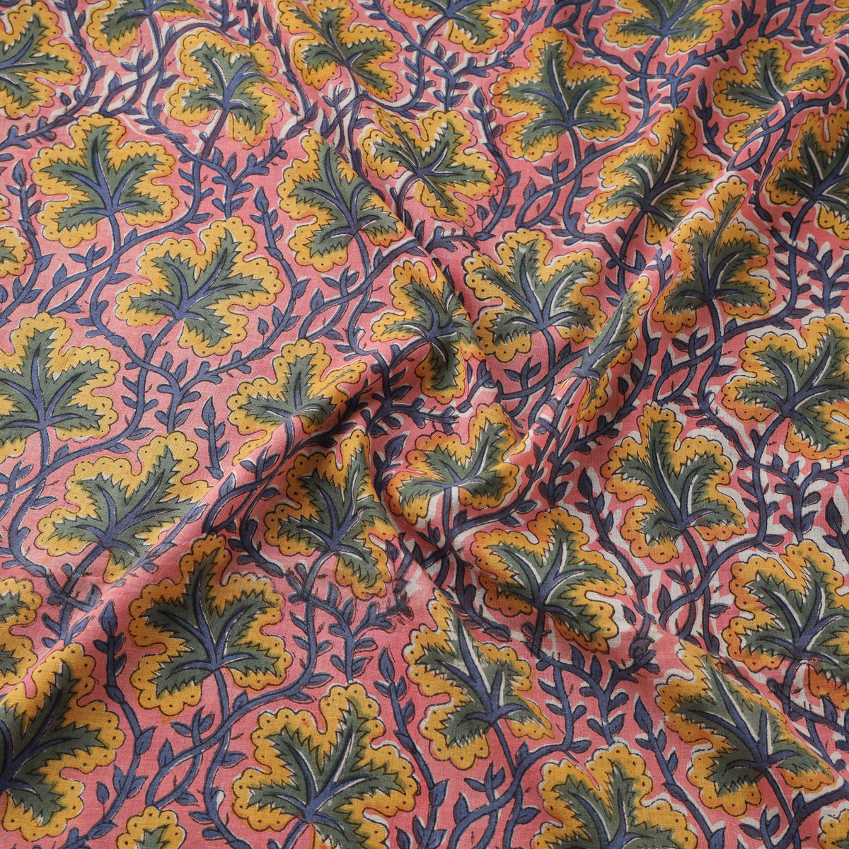 Floral Sanganeri Hand Block Print Cotton Fabric 02