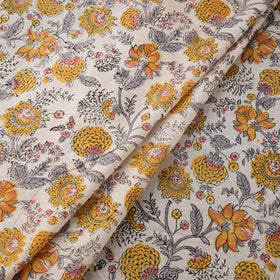 Floral Sanganeri Hand Block Print Cotton Fabric 04