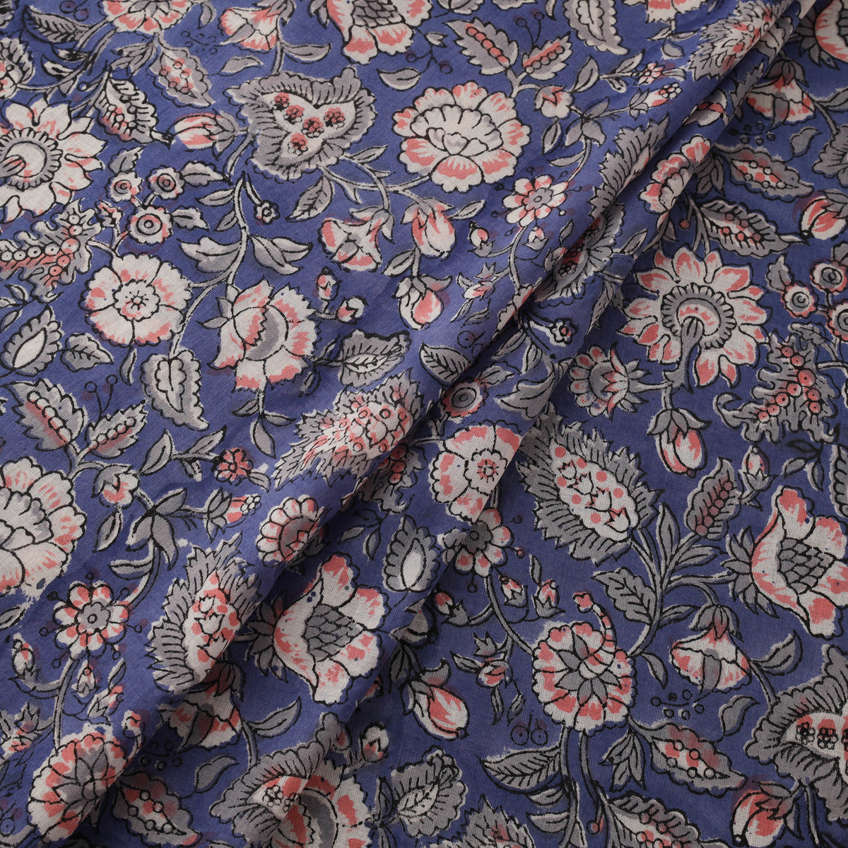 Floral Sanganeri Hand Block Print Cotton Fabric 06