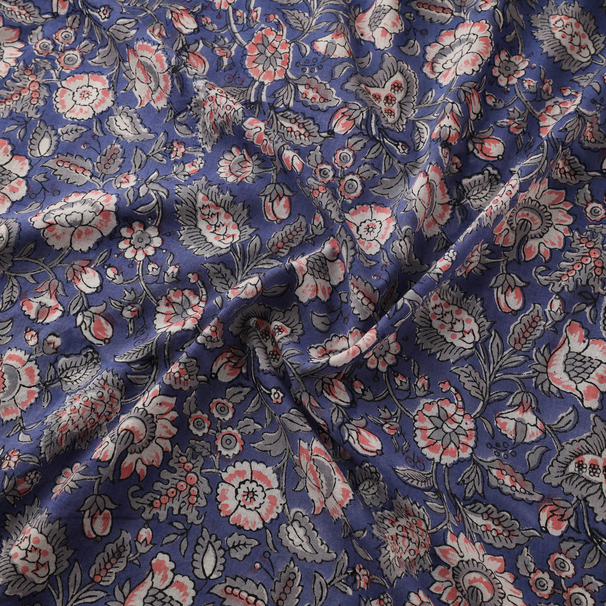 Floral Sanganeri Hand Block Print Cotton Fabric 06