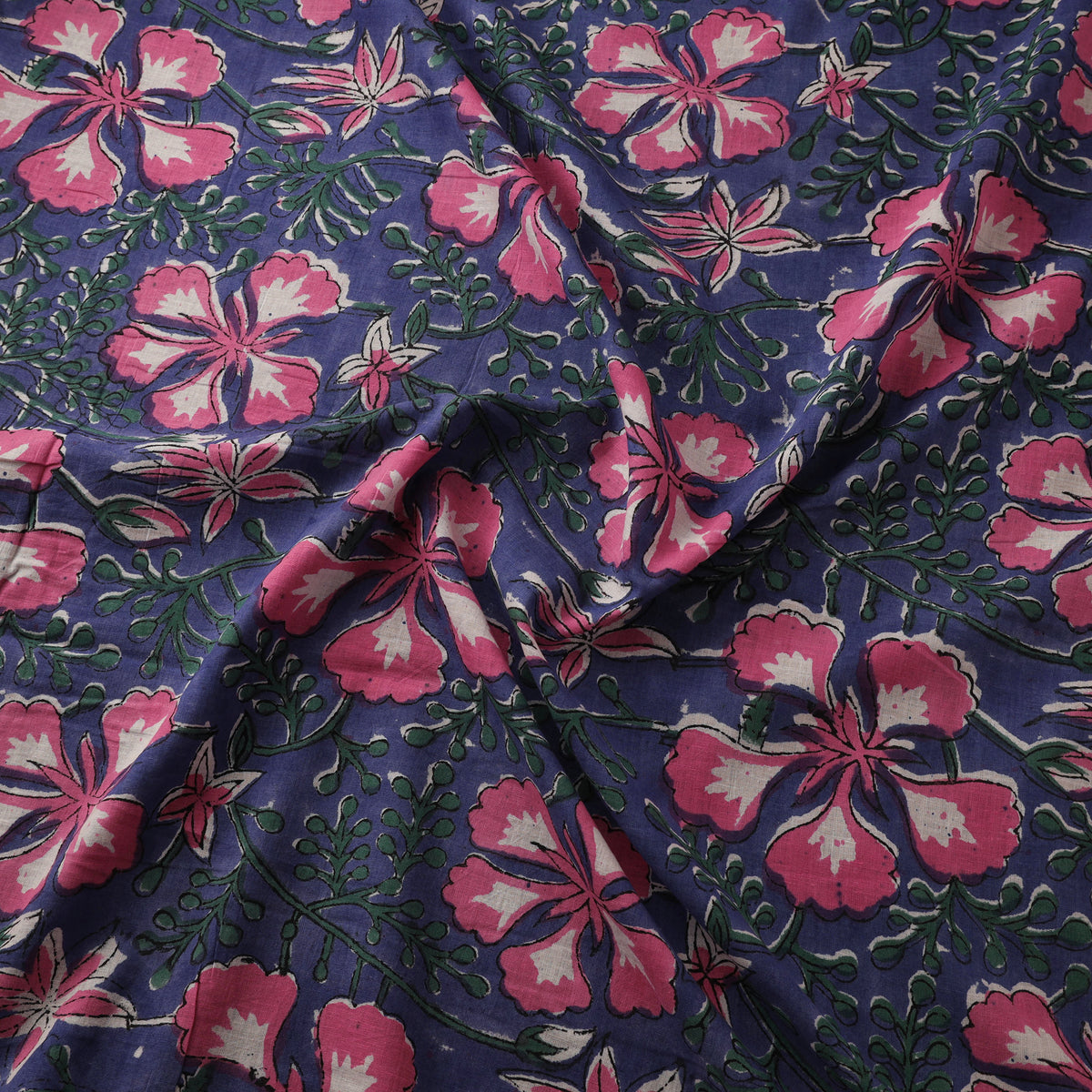 Floral Sanganeri Hand Block Print Cotton Fabric 10