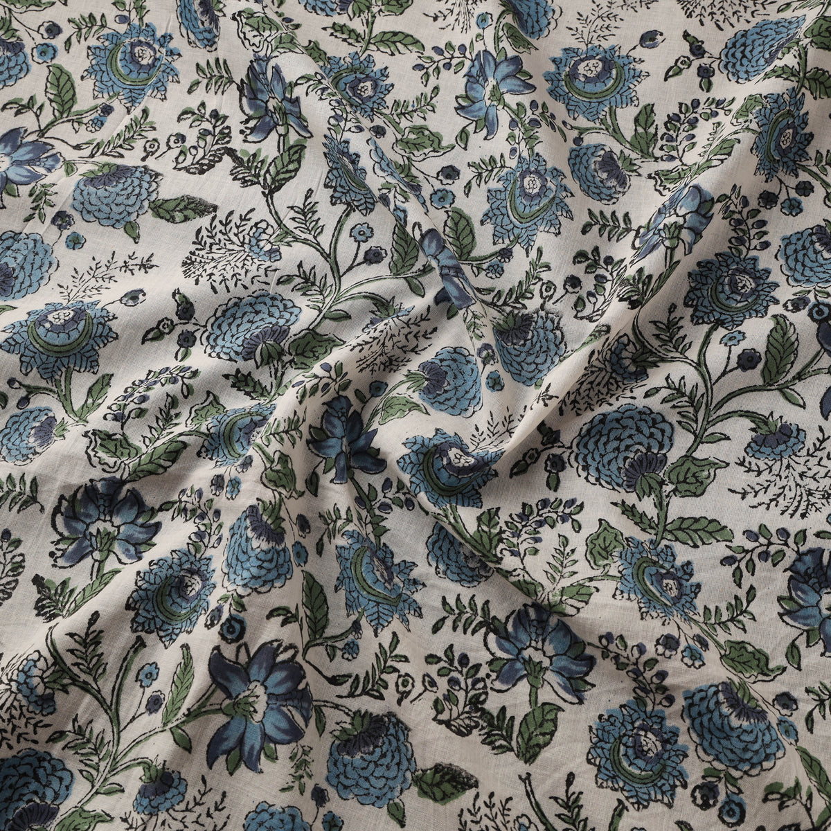 Floral Sanganeri Hand Block Print Cotton Fabric 11
