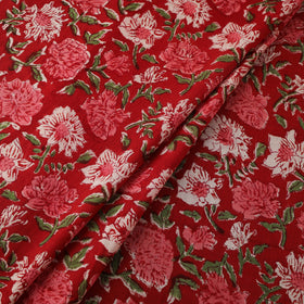 Floral Sanganeri Hand Block Print Cotton Fabric 13