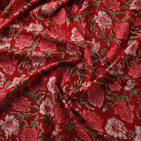 Floral Sanganeri Hand Block Print Cotton Fabric 13