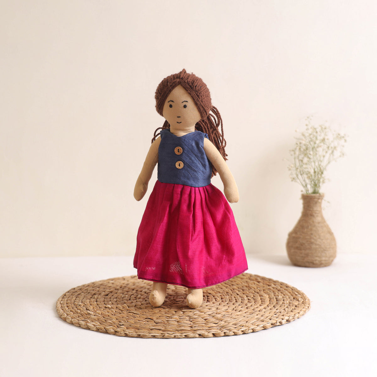 Handmade stuffed soft girl doll for kids 01 - handcrafted