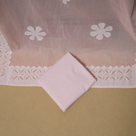 Barmer Applique Cutwork Cotton Unstitched Dress Material: Kurta, Bottom & Dupatta 11