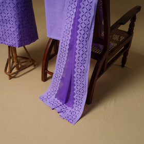 Barmer Applique Cutwork Cotton Unstitched Dress Material: Kurta, Bottom & Dupatta 14