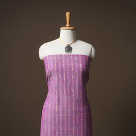Pochampally Ikat Cotton Unstitched Dress Material: Kurta & Dupatta with Jewellery 01