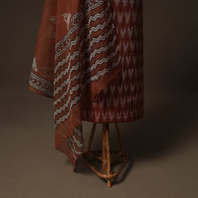 Pochampally ikat cotton unstitched dress material: kurta &