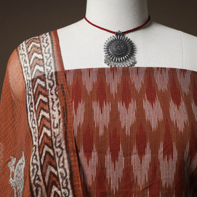 Pochampally ikat cotton unstitched dress material: kurta &