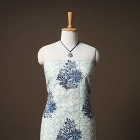 Sanganeri block print cotton unstitched dress material: