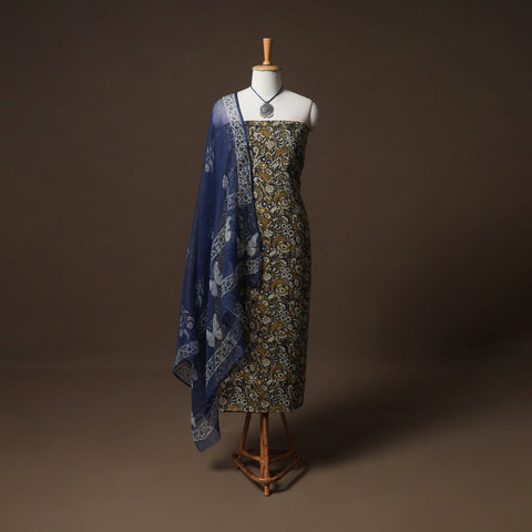 Kalamkari bagru block print pure mul cotton unstitched