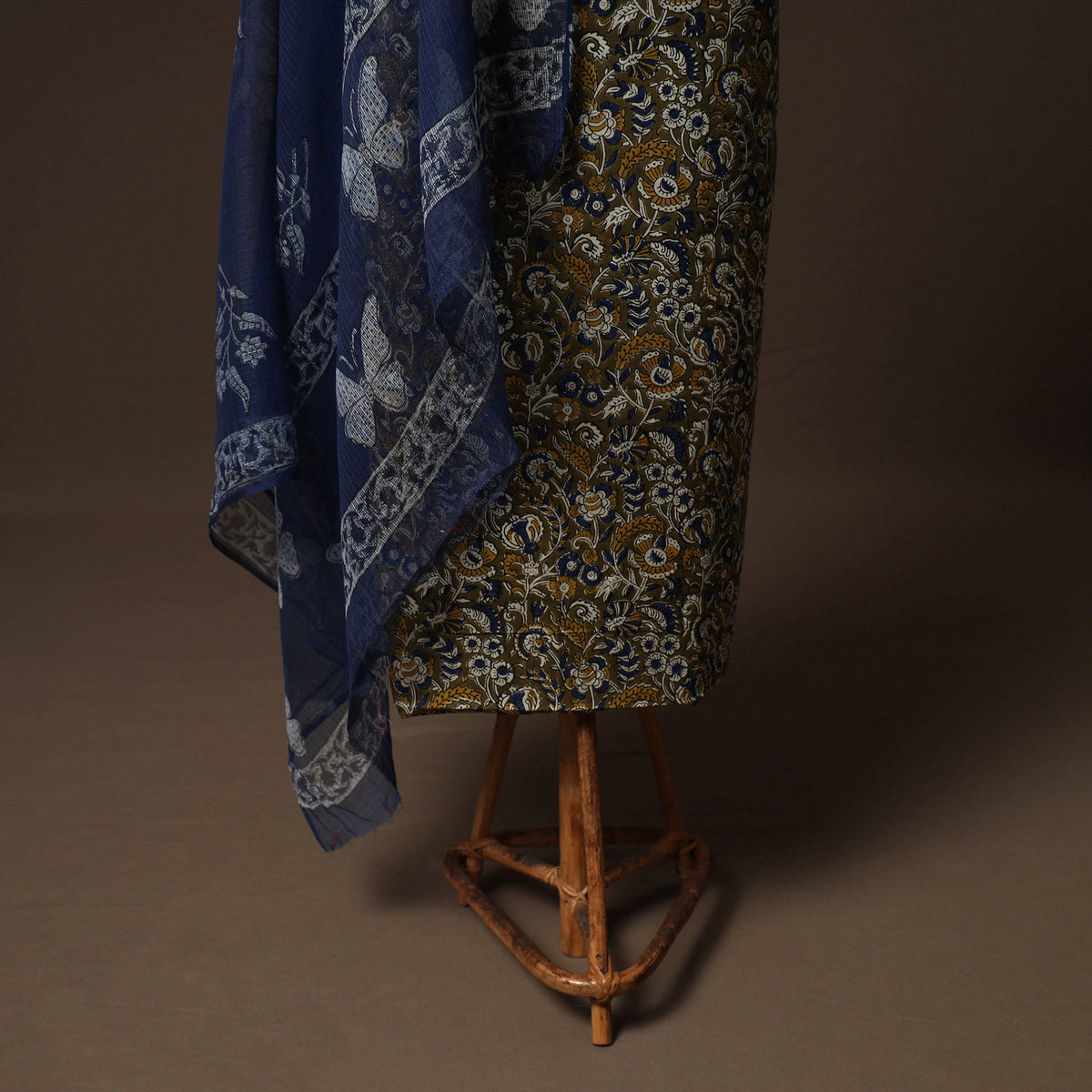 Kalamkari bagru block print pure mul cotton unstitched