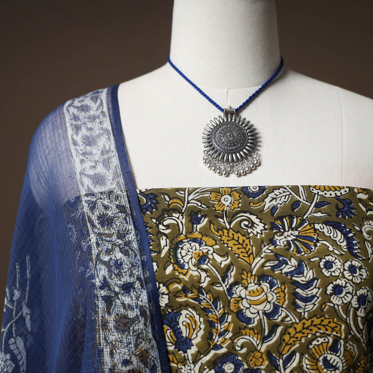 Kalamkari bagru block print pure mul cotton unstitched