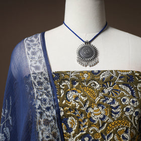 Kalamkari bagru block print pure mul cotton unstitched