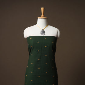 Jacquard Cotton Unstitched Dress Material: Kurta & Dupatta with Jewellery 09